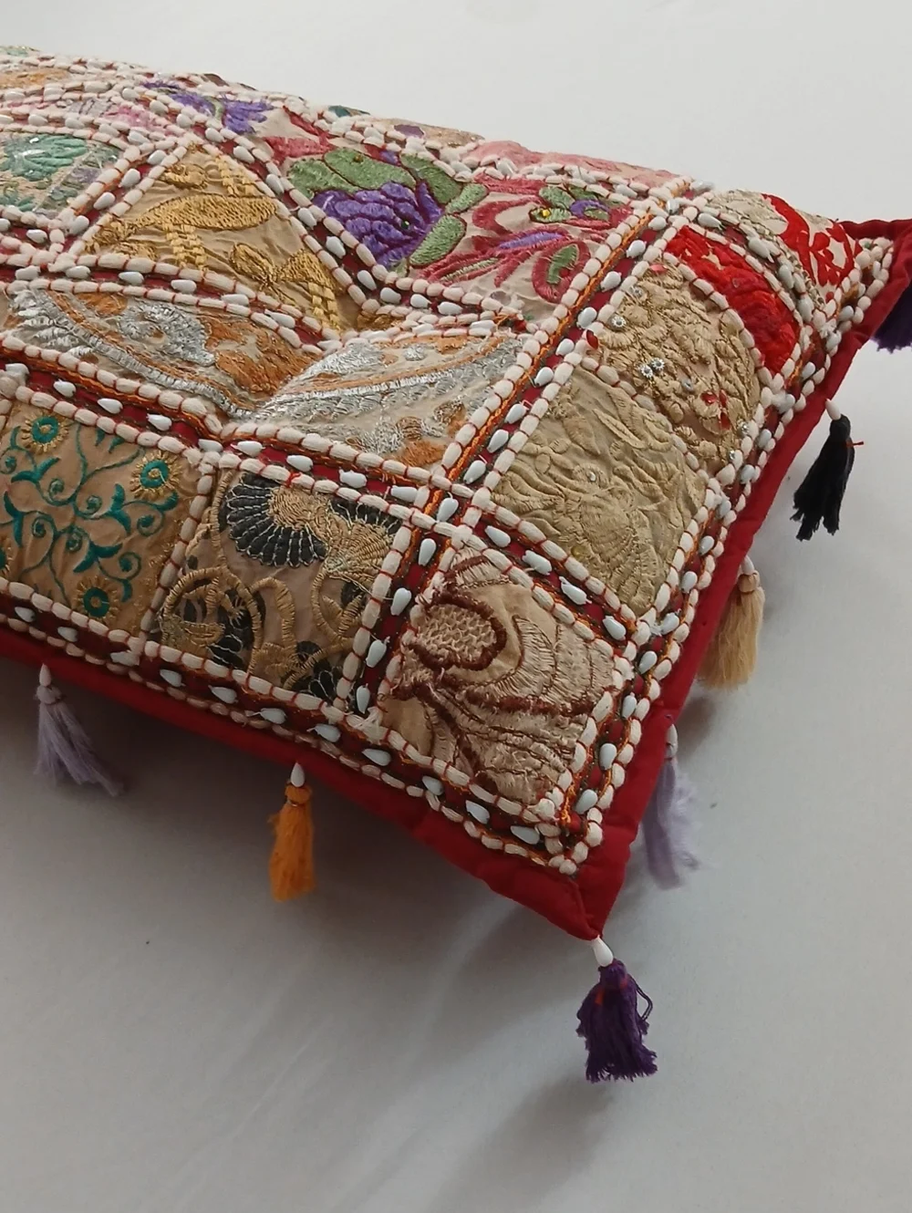 Beautiful Embroidered Patchwork Pillow